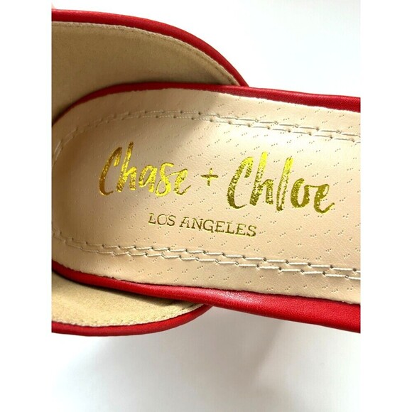 Chase + Chloe Kimmy 75 Women Size 5.5 Red Heel Round Toe Mary Jane Dress Pumps - Picture 9 of 10